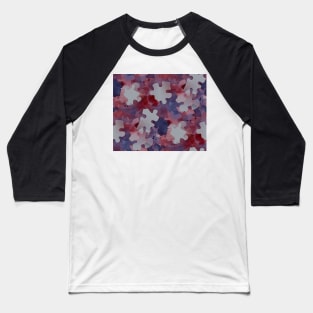 Jigsaw Puzzle Watercolor Silhouette in Purple and Red Watercolor Painting Pattern Baseball T-Shirt